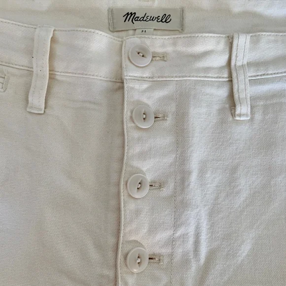 Madewell Emmett Wide Leg Crop Pants Women's White Size 31 - see last photo - Picture 5 of 6
